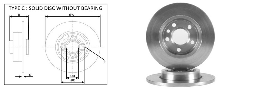APLUS - 61350AP - Диск гальмівний  VW T4 96- задн. 280x12mm