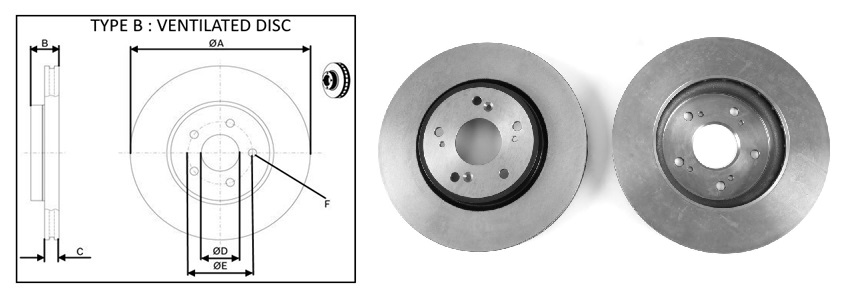 APLUS - 61419AP - Гальмівний диск передній Honda Crosstour I, CR-V I1.6D-3.5 09.06-