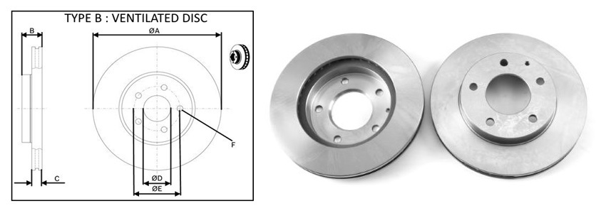 APLUS - 61651AP - Диск гальмівний перед. Mazda 626 GE 1.8I,2.0I,2.5I 91-