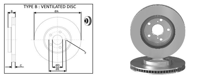 APLUS - 61658AP - Диск гальмівний перед. Toyota RAV4 III 1.8/2.0/2.2D 06- /Auris/Prius Plus APLUS - 61658AP - Диск гальмівний перед. Toyota RAV4 III 1.8/2.0/2.2D 06- /Auris/Prius Plus