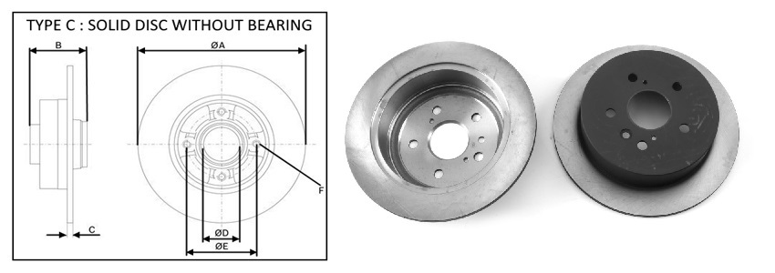 APLUS - 61682AP - Диск гальмівний зад. Lexus RX 03-/Toyota Harrier 2.4 97-