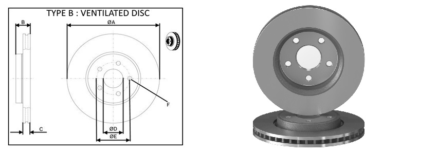 APLUS - 61718AP - Диск гальмівний передній Jeep Grand Cherokee 2010-