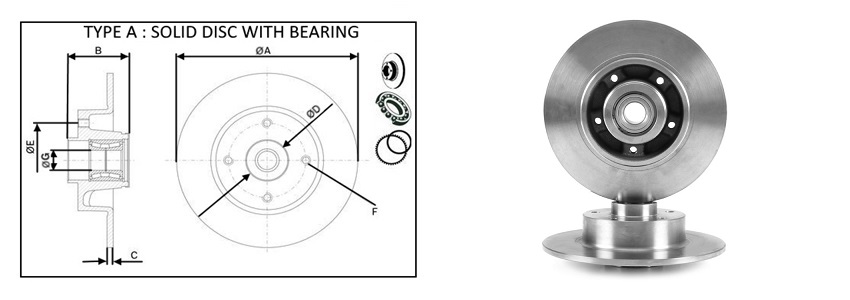 APLUS - 61722BAP - Диск гальмівний з підшипником Renault Megane IV 1.2-1.6D 11.15- APLUS - 61722BAP - Диск гальмівний з підшипником Renault Megane IV 1.2-1.6D 11.15-
