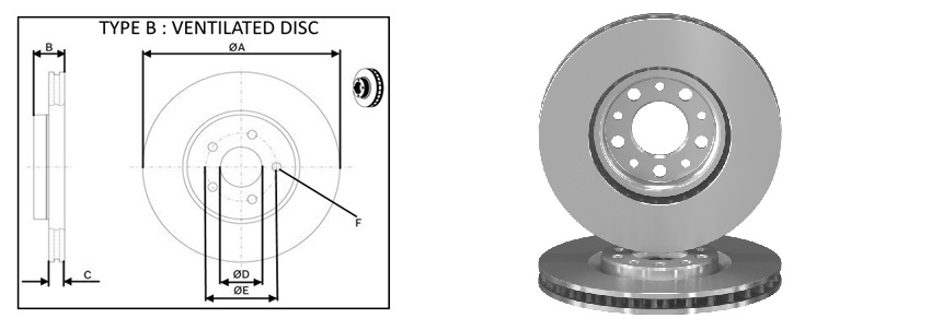 APLUS - 61813AP - Гальмівний диск пер.Chrysler 200; Fiat 500X; Jeep Compass, Renegade 1.0-3.6Alk 09.10- APLUS - 61813AP - Гальмівний диск пер.Chrysler 200; Fiat 500X; Jeep Compass, Renegade 1.0-3.6Alk 09.10-