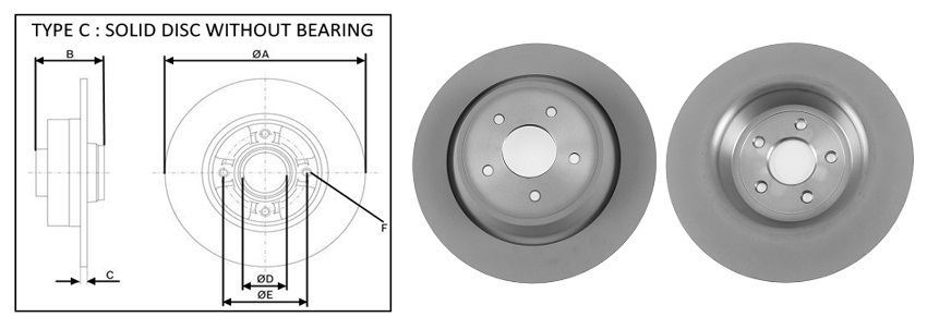 APLUS - 61856AP - Диск гальмiвний задній Ford Kuga 1.5-2.5 03.13-