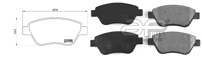 APLUS - 71151BAAP - Колодки гальмiвнi, лiв/прав, перед APLUS - 71151BAAP - Колодки гальмiвнi, лiв/прав, перед