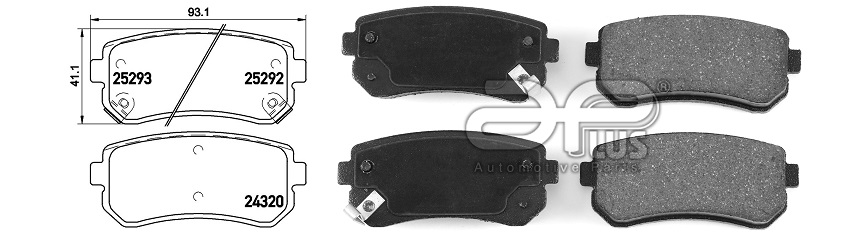 APLUS - 71166BAAP - Колодки гальмiвнi, лiв/прав, задн