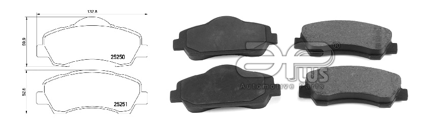 APLUS - 71263BAAP - Колодки гальмiвнi, лiв/прав, перед