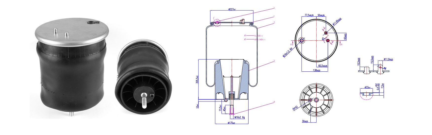 APLUS - 91555AP - Пневморесора 34930CPP W01M585797 (в зборі пласт.стакан)