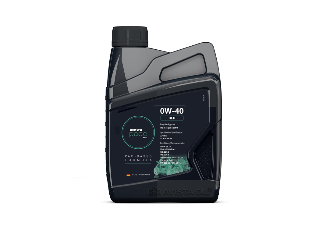 AVISTA - AVISTA PACE EVO GER SAE 0W40 1L - Олива двигуна 1L AVISTA pace EVO GER SAE 0W40 (API SN; ACEA A3/B4-16;  BMW LL 01 (N52); Fiat 9.55535-M2; MB 226.5; MB 229.3; Renault RN 0700/0710; Porsche A40; VW 502 00/505 00)