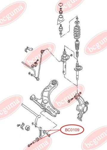 BCGUMA - BC0109 - Ø 16mm Втулка верхня в тягу стаб. (Febi 18266/28579/18264) Audi A3; Seat Leon, Toledo II; Skoda Octavia I; VW Bora, Golf IV, New Beetle 1.4-2.3 09.96-12.10