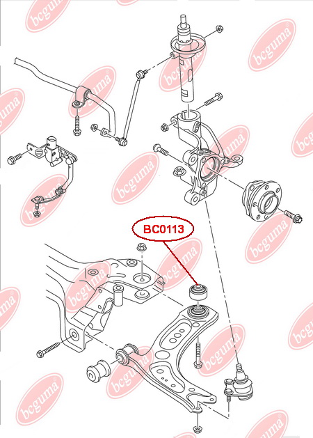 BCGUMA - BC0113 - HD С/блок перед. важеля зад. Skoda Octavia/VW Golf IV