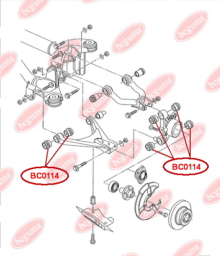 BCGUMA - BC0114 - С/блок задньої цапфи  Audi A8/A6 05-