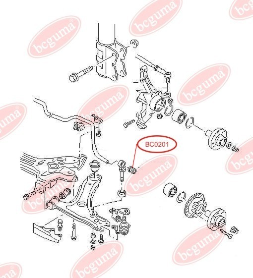 BCGUMA - BC0201 - Ø 23.5mm Втулка в тяжку стабілізатора VW Passat 88-