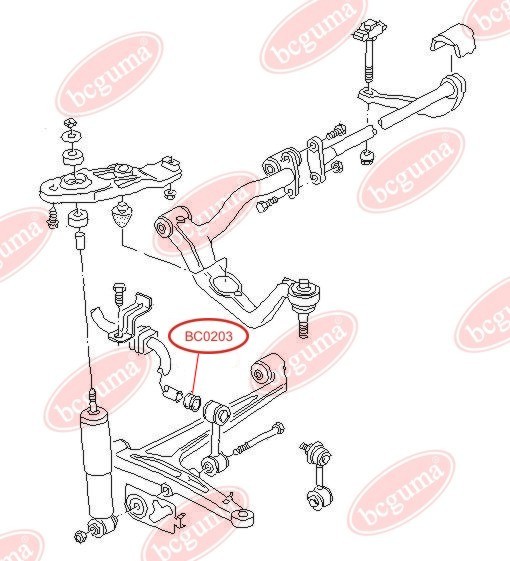 BCGUMA - BC0203 - (Ø19mm) Втулка стабiлiзатора перед. (кругла) VW T4 1.8-2.8 07.90-04.03