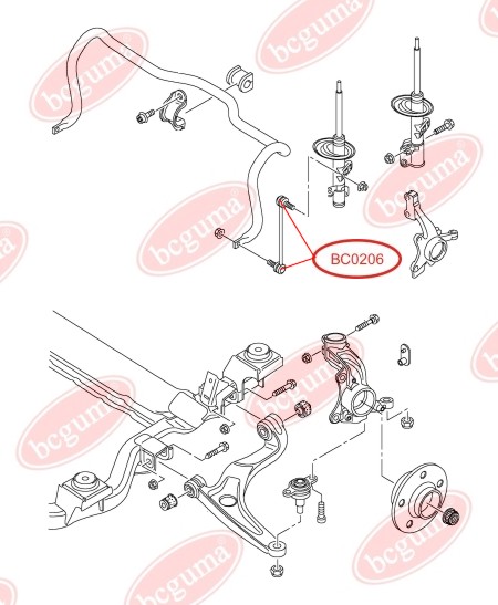 BCGUMA - BC0206 - Пильовик тяги стаб. перед. BMW 3  E87, E90/E91 1.6i-3.0i 09.04-