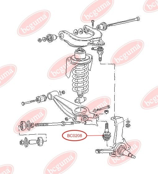 BCGUMA - BC0208 - Пильовик кульової опори 17x35mm h20