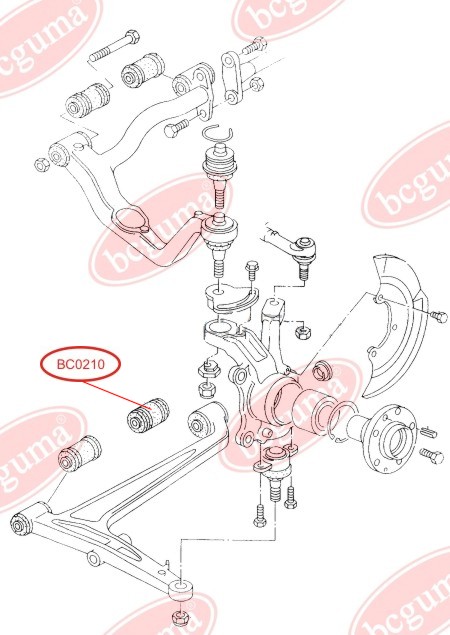 BCGUMA - BC0210 - !14mm! С/блок ниж. важеля зад. VW T4 90-00