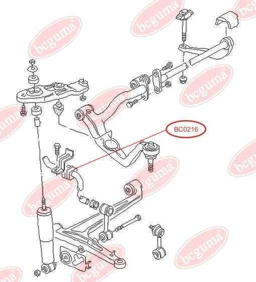 BCGUMA - BC0216 - (Ø 22.5mm) Втулка внутр. стабілізатора перед. VW T4 91-03