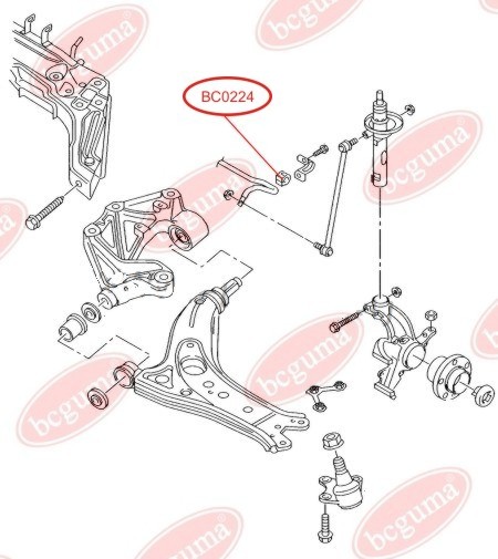 BCGUMA - BC0224 - Ø19.8mm Втулка стабілізатора перед. внутр. VW Polo 02-/Skoda Fabia