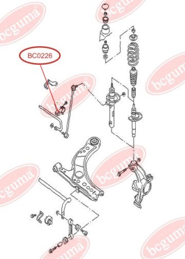 BCGUMA - BC0226 - Ø 19mmВтулка стабiлiзатора перед. Audi A3, TT /Skoda Octavia /VW Bora, Golf IV 97-