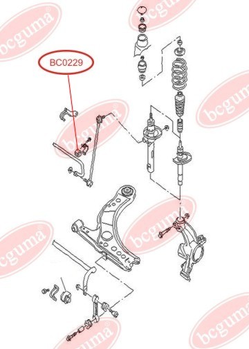 BCGUMA - BC0229 - (Ø 21mm)(з буртиком) Втулка серед.стабілізатора перед. VW Bora, Golf IV, New Beetle 1.4-3.2 08.97-