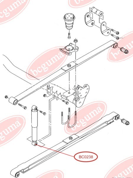 BCGUMA - BC0238 - Втулка нижня ам-тора задн. газ. VW Caddy III 04-