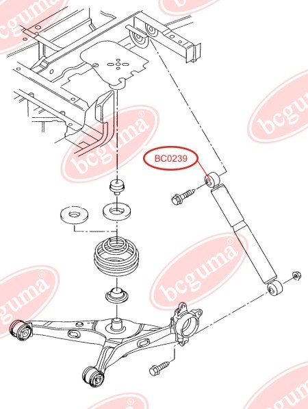 BCGUMA - BC0239 - Втулка верхня ам-тора задн. газ. VW Caddy 04-