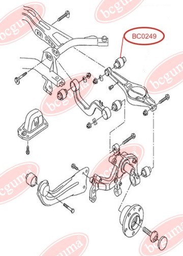 BCGUMA - BC0249 - Сайлентблок лів./прав. важеля попереч. зад. внутр. ниж. Audi A3 03- Skoda Octavia 04- VW Golf 04-