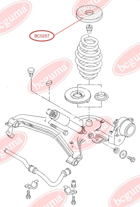 BCGUMA - BC0257 - Проставка під пружину зад. HD  VW T4 1.8-2.8 07.90-04.03