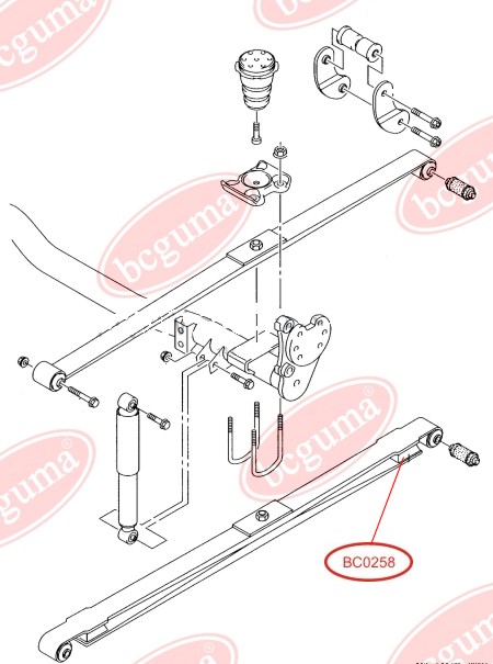 BCGUMA - BC0258 - Відбійник ресори задн. VW Caddy III 1.4, 1.6, 1.9, 2.0 04-10