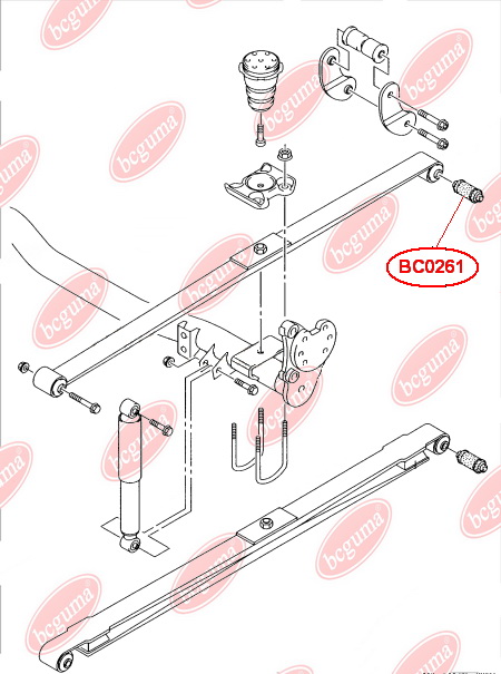 BCGUMA - BC0261 - Ресорна втулка зад. VW Caddy 04-