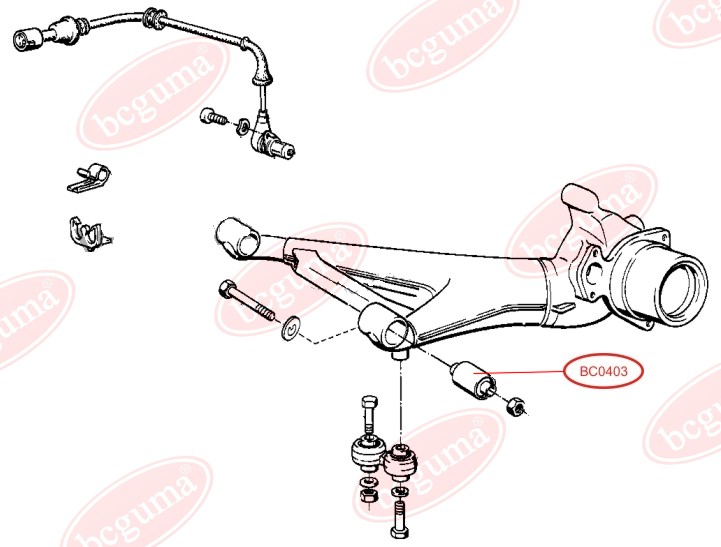 BCGUMA - BC0403 - Сайлентблок задн.підвіски (1 шт) BMW 5 (E28), 5 (E34), 6 (E24), 7 (E23), 7 (E32) 1.8-4.0 05.77-01.97