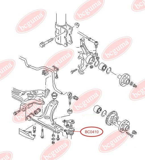 BCGUMA - BC0410 - Пильовик с-ми підвіски/керування 16x32 mm VW Golf 87-, Passat 88-
