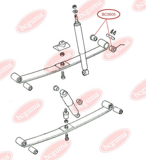 BCGUMA - BC0605 - Втулка ресорна передня маленька Ford Transit