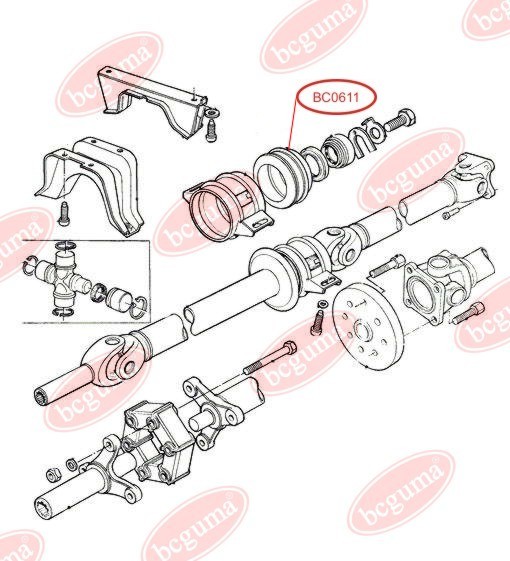 BCGUMA - BC0611 - Обойма пiдвiсного підшипника Ford Sierra/Scorpio/Transit 87-93