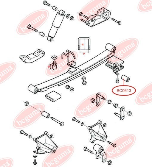 BCGUMA - BC0613 - Втулка ресорна перед. Ford Transit 91-00
