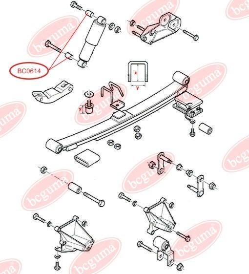 BCGUMA - BC0614 - Втулка амортизатора зад. Ford Transit 2.0i/2.5TD 95-