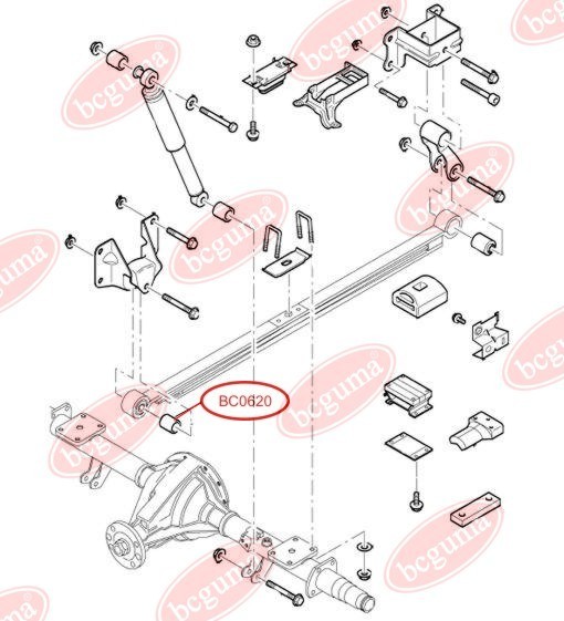 BCGUMA - BC0620 - Сайлентблок задн. ресори лів./прав. передн. Ford Transit 00-