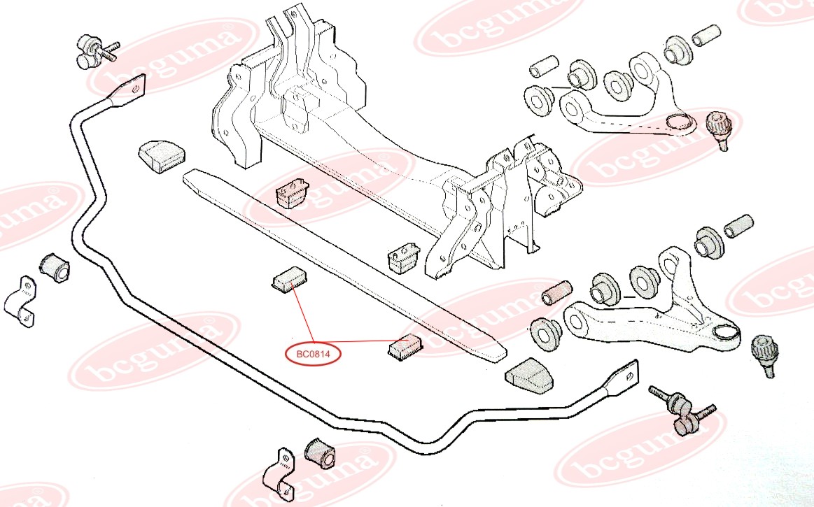 BCGUMA - BC0814 - Подушка передн. ресори під метал нижн. Iveco Daily II  99-