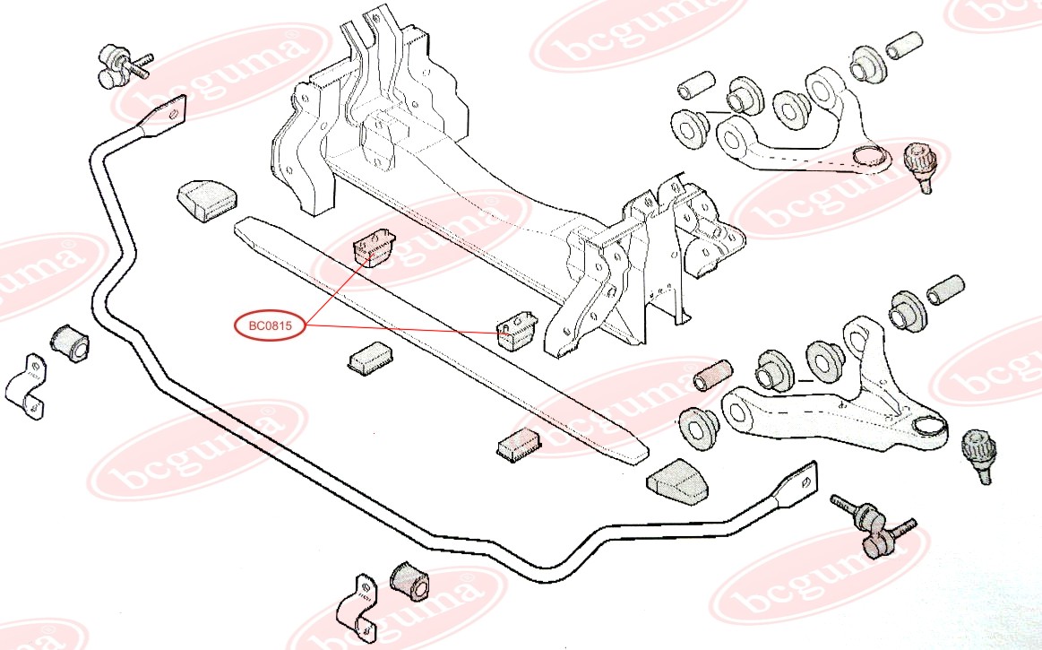 BCGUMA - BC0815 - Подушка передн. ресори під пластик верх. Iveco Daily II  99-