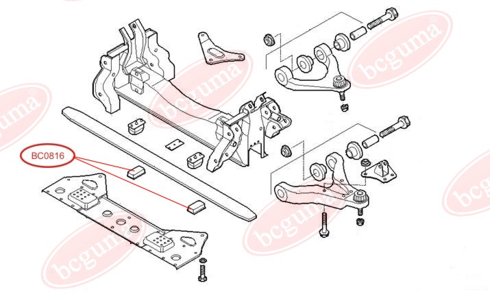 BCGUMA - BC0816 - Подушка передн. ресори під пластик нижн. Iveco Daily II  99-