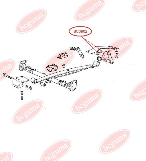 BCGUMA - BC0902 - (довга) Втулка рессори верхня  Doblo 01-/Ducato 90-94