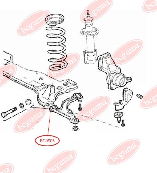 BCGUMA - BC0905 - (без втулки) С/блок перед. важеля перед. Fiat Ducato 94-