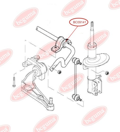 BCGUMA - BC09141 - Втулка стабілізатор перед. Ø25mm Fiat Scudo/Peugeot Expert 07-