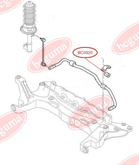 BCGUMA - BC0925 - Втулка стабілізатора перед Ø21mm Peugeot Bipper/Fiat Qubo 08-