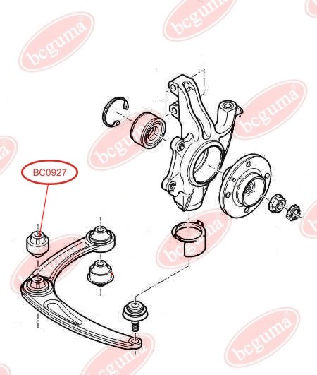 BCGUMA - BC0927 - Сайлентблок перед. важеля Peugeot Partner 08-/307 1.4-2.0 HDI 110 FAP