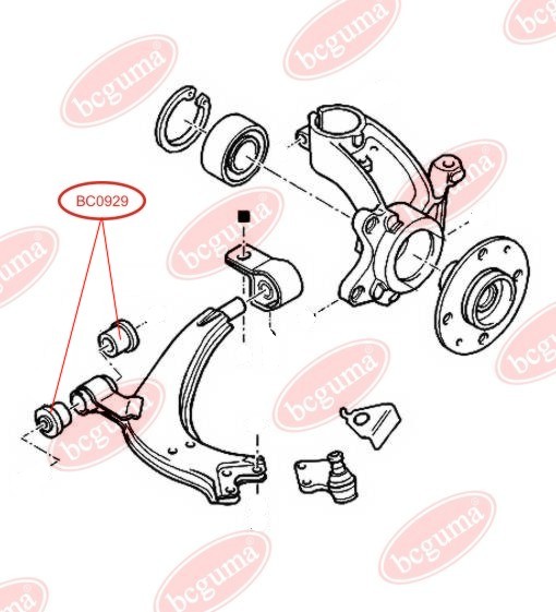 BCGUMA - BC0929 - С/блок важеля перед. Citroen Berlingo; Peugeot 306, Partner, 1.1-Electric 03.91-