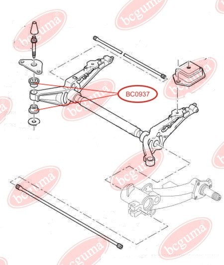 BCGUMA - BC0937 - С/б задньої балки Citroen Berlingo/Peugeot 405/Partner 88-05