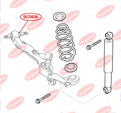 BCGUMA - BC0939 - Сайлентблок важеля заднього (вухатий) Fiat Doblo 10-